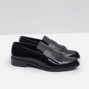 Zara fringed penny loafers